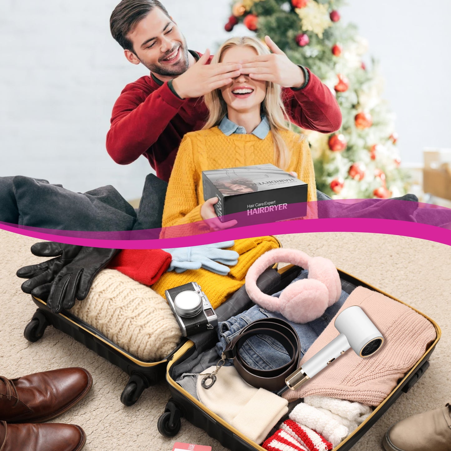 Morfone Hair Dryer, High-Speed Professional Ionic Blow Dryer with Hair Diffuser for Women & Men
