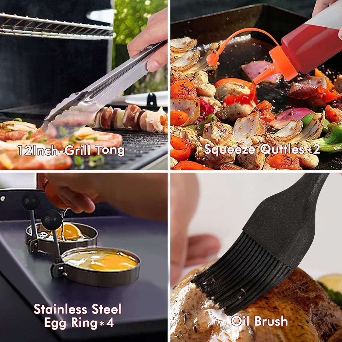 ACMETOP 14 PCS Griddle Accessories Kit, Professional Flat Top Grill Tools for Blackstone and Camp Chef, Grill Spatula for Outdoor BBQ and Camping