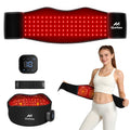 Morfone Cordless Red Light Belt with 3 Heat & 4 Vibration Massage, 660nm & 850n Infrared Red Light Back Massager Belt, Heating Pad for Back Waist Shoulder Leg Knee