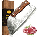 ACMETOP Kitchen Knife Meat Cleaver Knife Unique Effort Saving Chef Knife Professional Stainless Steel Butcher Knife for Meat Vegetable Father Mother Christmas Gift