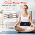 Morfone Cordless Red Light Belt with 3 Heat & 4 Vibration Massage, 660nm & 850n Infrared Red Light Back Massager Belt, Heating Pad for Back Waist Shoulder Leg Knee