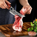 ACMETOP Viking Knife with Sheath - Hand Forged Butcher Knife for Meat Cutting - High Carbon Steel Meat Knives- Multipurpose Japanese Chef Knives for Camping, Outdoor, BBQ, Gift for Men and Women