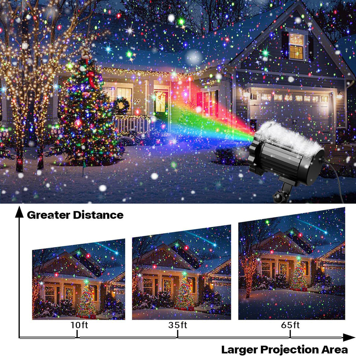 Morfone Halloween Projector Lights Outdoor with Remote Control, 12 Effect Moving RGB Lights Show Waterproof Holiday Projector Lights for Party Garden New Year Decor