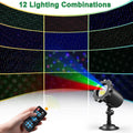 Morfone Halloween Projector Lights Outdoor with Remote Control, 12 Effect Moving RGB Lights Show Waterproof Holiday Projector Lights for Party Garden New Year Decor
