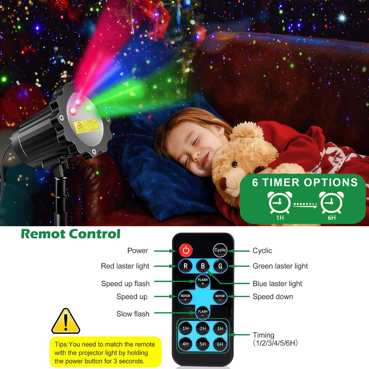 Morfone Halloween Projector Lights Outdoor with Remote Control, 12 Effect Moving RGB Lights Show Waterproof Holiday Projector Lights for Party Garden New Year Decor