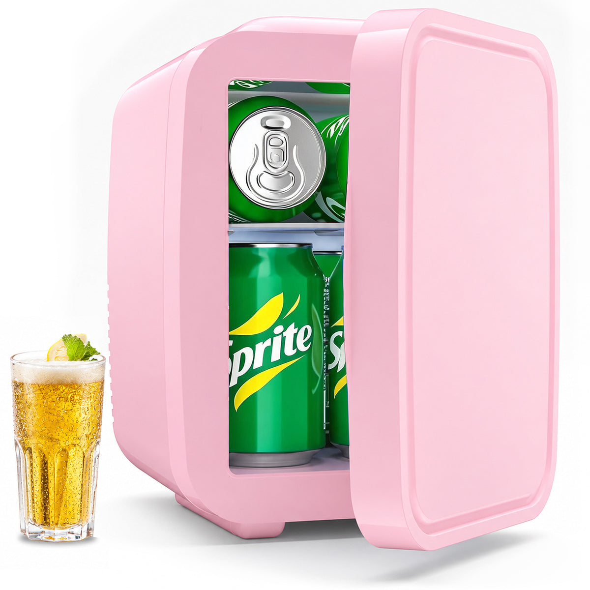 BEICHEN Mini Fridge, 6 Liter/8 Can Small Fridge, AC/DC Portable Skincare Fridge, Cooler and Warmer Refrigerators