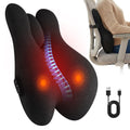 Morfone Lumbar Pillow with Heat and Vibration Massage, Ergonomic Lumbar Support Back Pillow for Lumbar Relaxation, Deep Tissue Massager for Office Chair, Car Seat and Sofa Use