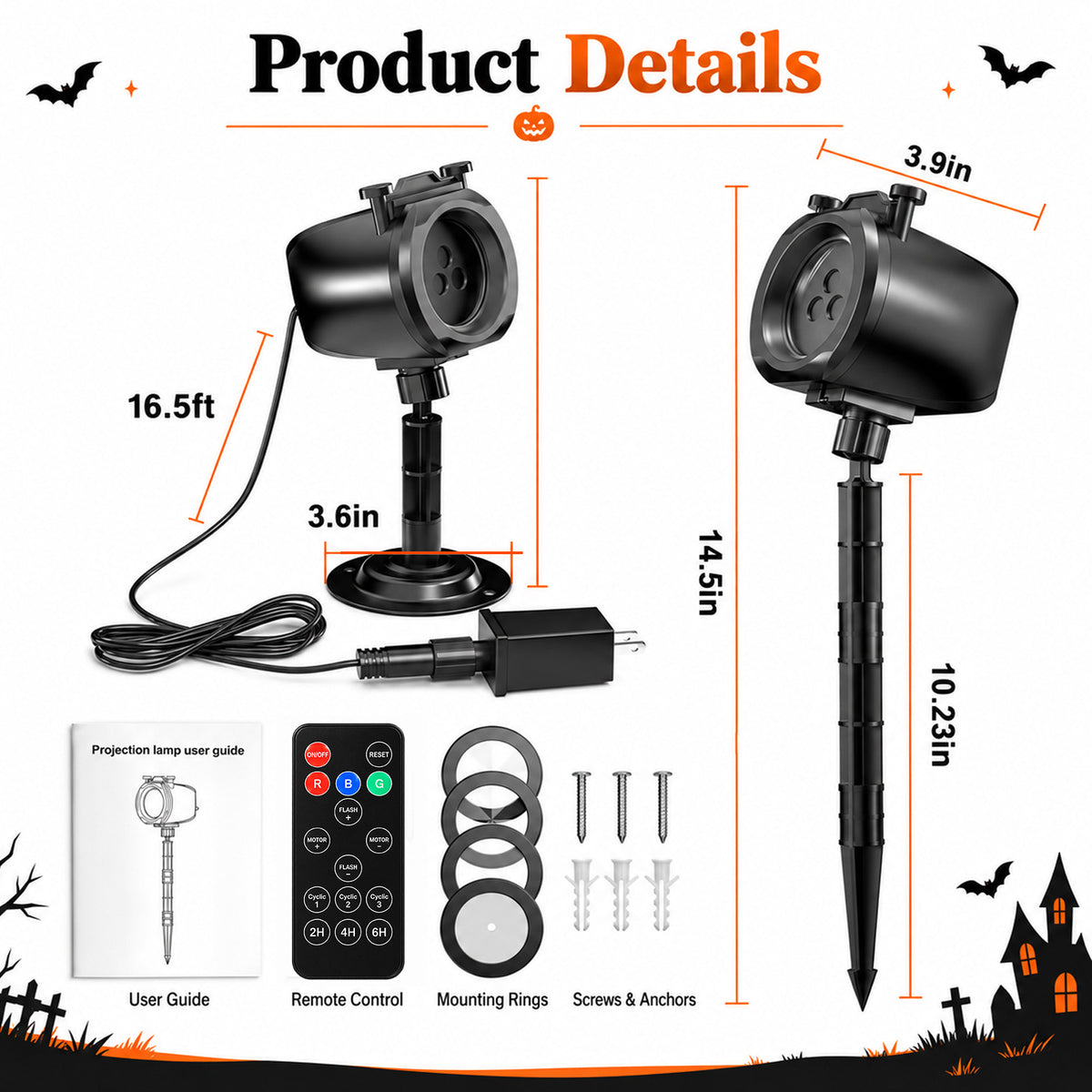 Morfone Halloween Projector Lights, 2 in 1 Waterproof Holiday Projector Lights with Remote, Halloween Decorations Lighting for Outside Home Party House Decor