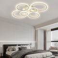 Anoak Ceiling Light, Dimmable Modern LED Ceiling Light with Remote Control, 30.7" 6-Ring Light Fixture for Living Room, Dining Room, Bedroom, Kitchen