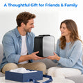 BEICHEN Mini Fridge, 4 Liter/6 Can Small Fridge for Bedroom, Car, Office, Brushed Finish, AC/DC