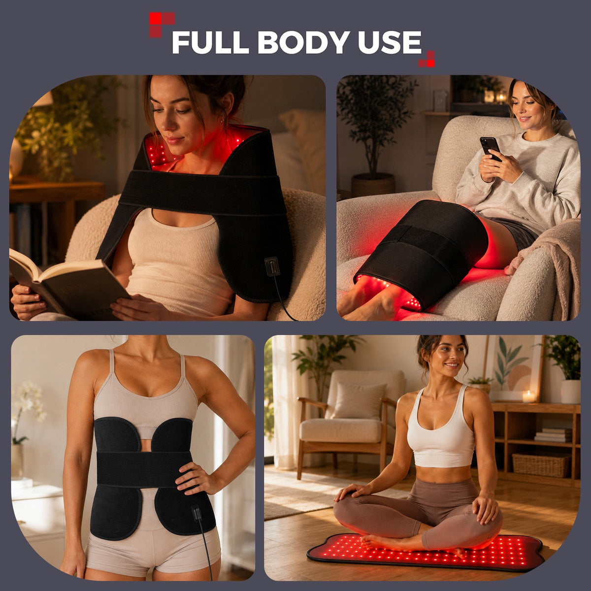 Morfone Red Light Mat for Body, 31" x 14" Red Light Pad, 660nm & 850nm