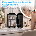 BEICHEN Mini Fridge, 4 Liter/6 Can Small Fridge for Bedroom, Car, Office, Brushed Finish, AC/DC
