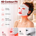 Morfone Red Light Therapy for Face, 7 Modes LED Face Mask, 300 LED Red Light Mask, 630nm & 850nm NIR