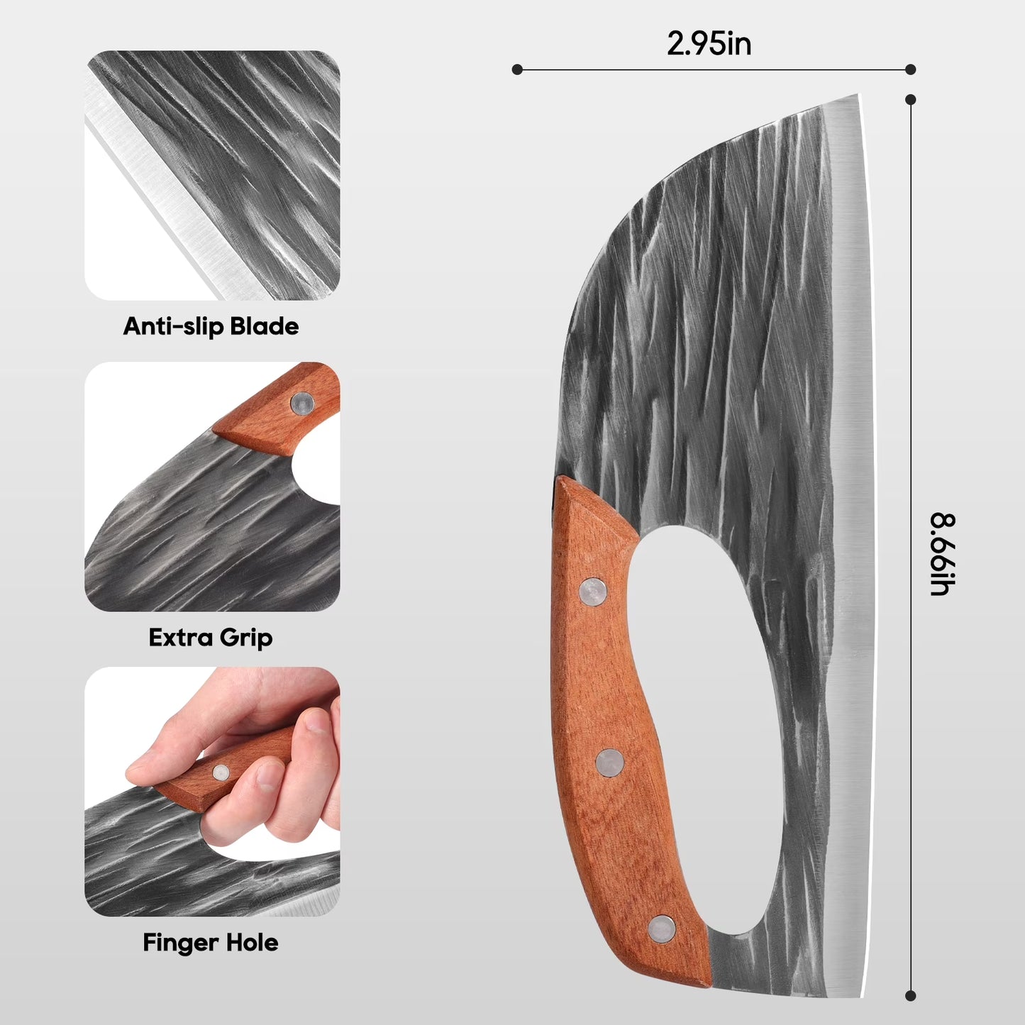 ACMETOP Chef Knife, High Carbon Steel Kitchen Knife for Meat Cutting, Slicing, Camping, BBQ – Essential Kitchen Tool