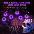 Morfone Halloween Decorations Outdoor, 2 Pack 12 LEDs Solar Scary Eyeball Lights, Waterproof Eyeball Swaying Firefly Lights, Halloween Path Lights for Garden Yard Party, Purple