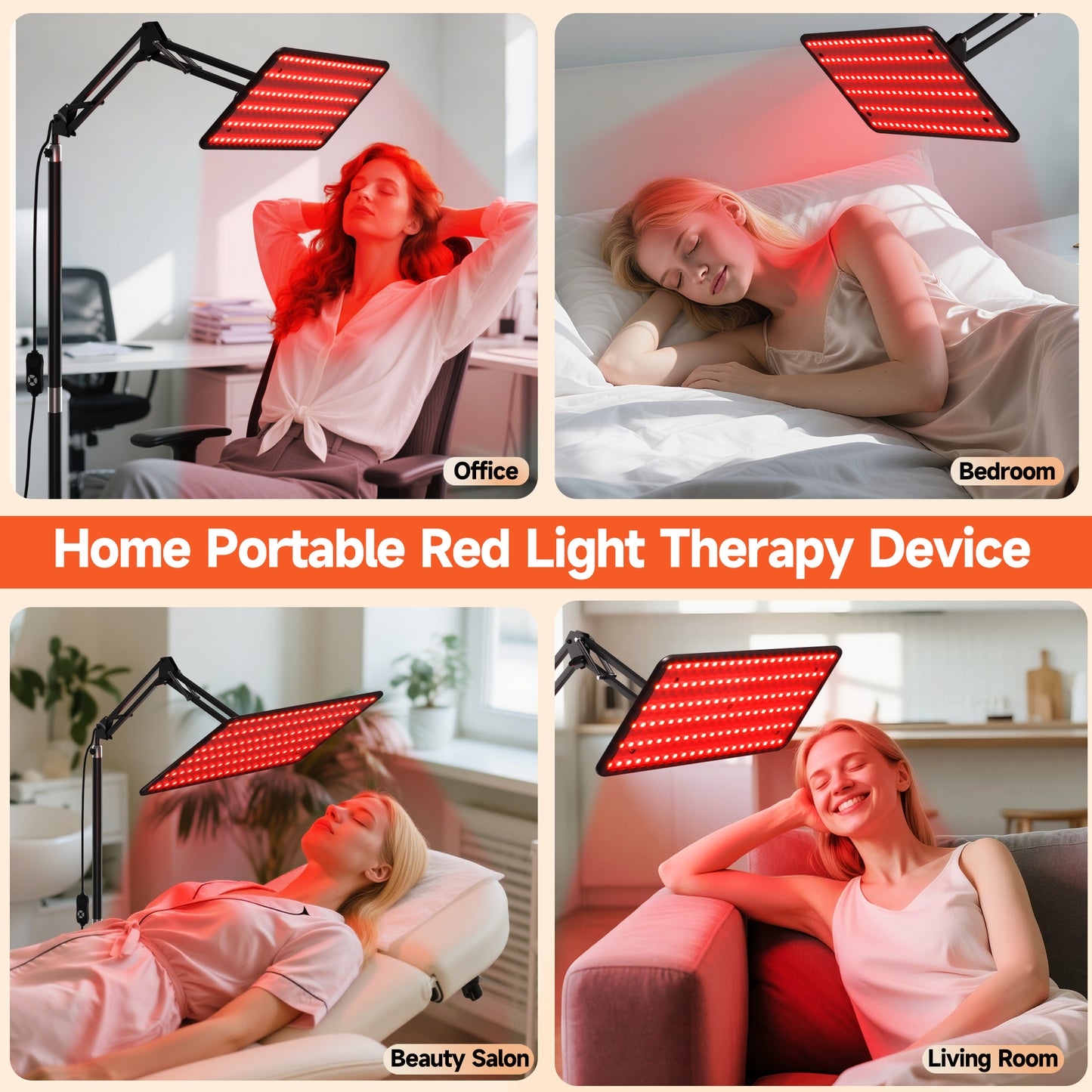 Morfone Red Light Lamp for Body Face, 660nm 850nm 940nm Infrared Light Lamp Panel with Adjustable Stand, Idea Gift for Women Men