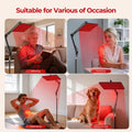 Morfone Red Light Lamp for Body Face,660nm 850nm 940nm Infrared Light device with Large Panel and Adjustable Stand, Gift for Women Mom Men, Black