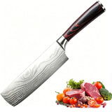 ACMETOP 7 Inch Nakiri Knife, Japanese High Carbon Stainless Steel Chef Knife, Multipurpose Meat Cleaver Sharp Kitchen Knife with Ergonomic Pakkawood Handle