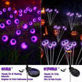 Morfone Halloween Decorations Outdoor, 2 Pack 12 LEDs Solar Scary Eyeball Lights, Waterproof Eyeball Swaying Firefly Lights, Halloween Path Lights for Garden Yard Party, Purple