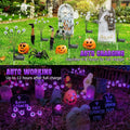 Morfone Halloween Decorations Outdoor, 2 Pack 12 LEDs Solar Scary Eyeball Lights, Waterproof Eyeball Swaying Firefly Lights, Halloween Path Lights for Garden Yard Party, Purple
