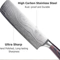 ACMETOP 7 Inch Nakiri Knife, Japanese High Carbon Stainless Steel Chef Knife, Multipurpose Meat Cleaver Sharp Kitchen Knife with Ergonomic Pakkawood Handle