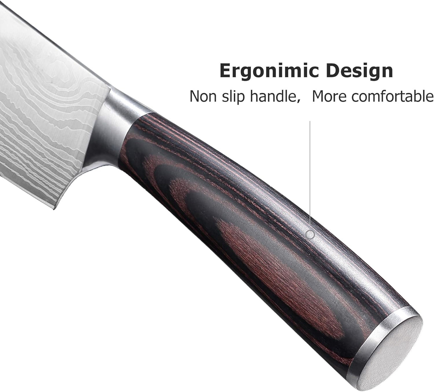 ACMETOP 7 Inch Nakiri Knife, Japanese High Carbon Stainless Steel Chef Knife, Multipurpose Meat Cleaver Sharp Kitchen Knife with Ergonomic Pakkawood Handle