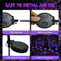 Morfone Halloween Decorations Outdoor, 2 Pack 12 LEDs Solar Scary Eyeball Lights, Waterproof Eyeball Swaying Firefly Lights, Halloween Path Lights for Garden Yard Party, Purple