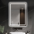 Anoak LED Bathroom Mirror, 24"x 32" Lighted Anti-fog LED Bathroom Vanity Mirror with Dual Light Source, 3 Color Lights, Horizontal & Vertical