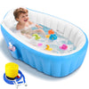Anoak Inflatable Baby Bathtub for Newborn to Toddler, Portable Travel Infant Baby Bath Tub, Toddler Bathtub with Air Pump, Foldable Non-Slip Shower Basin Collapsible Baby Tub, Blue