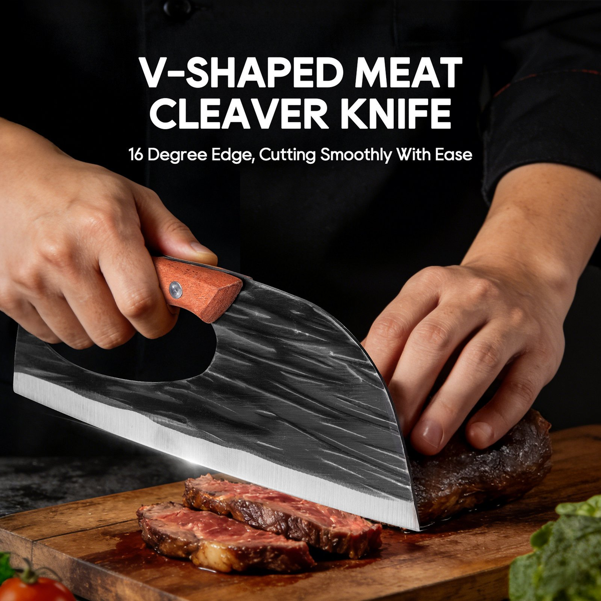 Acmetop Chef Knife, High Carbon Steel Kitchen Knife for Meat Cutting, Slicing, Camping, BBQ – Essential Kitchen Tool