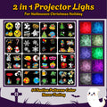Morfone Halloween Projector Lights Outdoor, 2-in-1 HD Holiday Projector with Remote Control, Waterproof Halloween Decorations for Yard Party