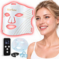 Morfone Red Light Therapy for Face with Cooling Gel Pack, 4 Modes LED Face Mask, 850nm NIR & 660nm Red Light Mask Home Travel Gift