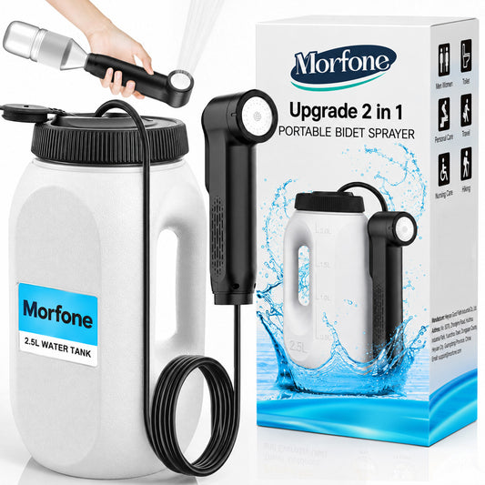 Morfone Portable Bidet for Travel, Electric Handheld Bidet with 2.5L Tank, IPX6, LED Display