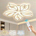Anoak Ceiling Light,Dimmable Modern LED Ceiling Light with Remote, 23.6" 5-Petal Flower Light Fixtures for Living Room, Dining Room, Bedroom, Kitchen