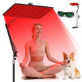 Morfone Red Light Lamp for Body Face,660nm 850nm 940nm Infrared Light device with Large Panel and Adjustable Stand, Gift for Women Mom Men, Black