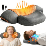 Morfone Neck Massager with Heat and Vibration, Ergonomic Neck Support Massager Pillow for Neck Relaxation, Deep Tissue Massager for Bed, Chair, Office, Home Use