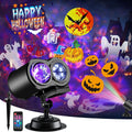 Morfone Halloween Projector Lights Outdoor, 2-in-1 HD Holiday Projector with Remote Control, Waterproof Halloween Decorations for Yard Party