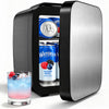 BEICHEN Mini Fridge, 4 Liter/6 Can Small Fridge for Bedroom, Car, Office, Brushed Finish, AC/DC