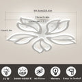 Anoak Ceiling Light,Dimmable Modern LED Ceiling Light with Remote, 23.6" 5-Petal Flower Light Fixtures for Living Room, Dining Room, Bedroom, Kitchen