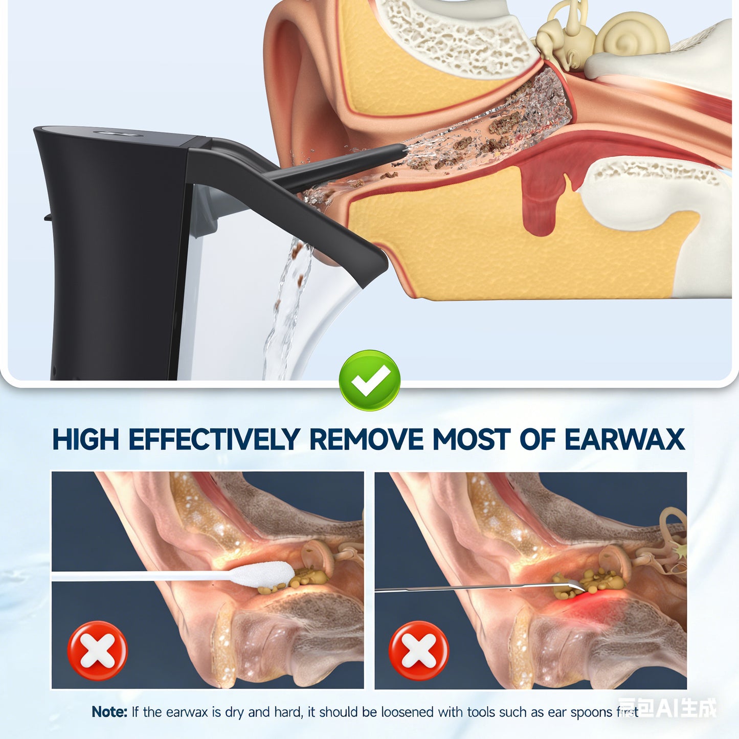 Morfone Ear Wax Removal with Magnetic Waste Tank, Electric Ear Wax Removal Tool, Ear Cleaner with Ear Irrigation Flushing System, 4 Modes, IPX6