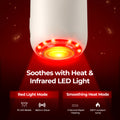 Morfone Mini Massage Gun with Red Light & Heat, Portable Deep Tissue Massager with 4 Heads for Home Office Travel