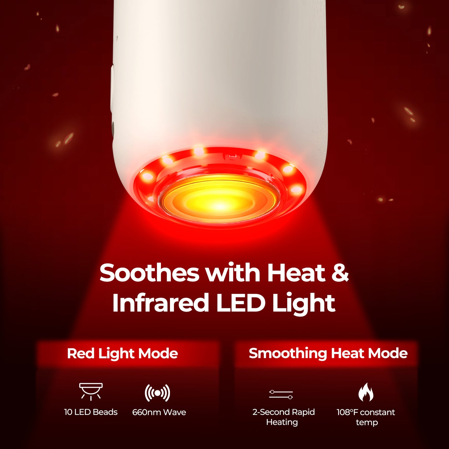 Morfone Mini Massage Gun with Red Light & Heat, Portable Deep Tissue Massager with 4 Heads for Home Office Travel