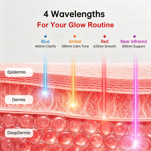 Morfone Red Light Therapy Mask for Face, Wireless LED Face Mask, 4 Modes Red Light Mask with 660nm & 850nm, Portable Facial Skincare Mask for Home Travel