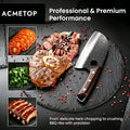 ACMETOP Chef Knife Hand Forged Butcher Knife Japanese Meat Cleaver for Meat & Vegetables 5.8 Inch Kitchen Knife, Kitchen Gift for Men & Women