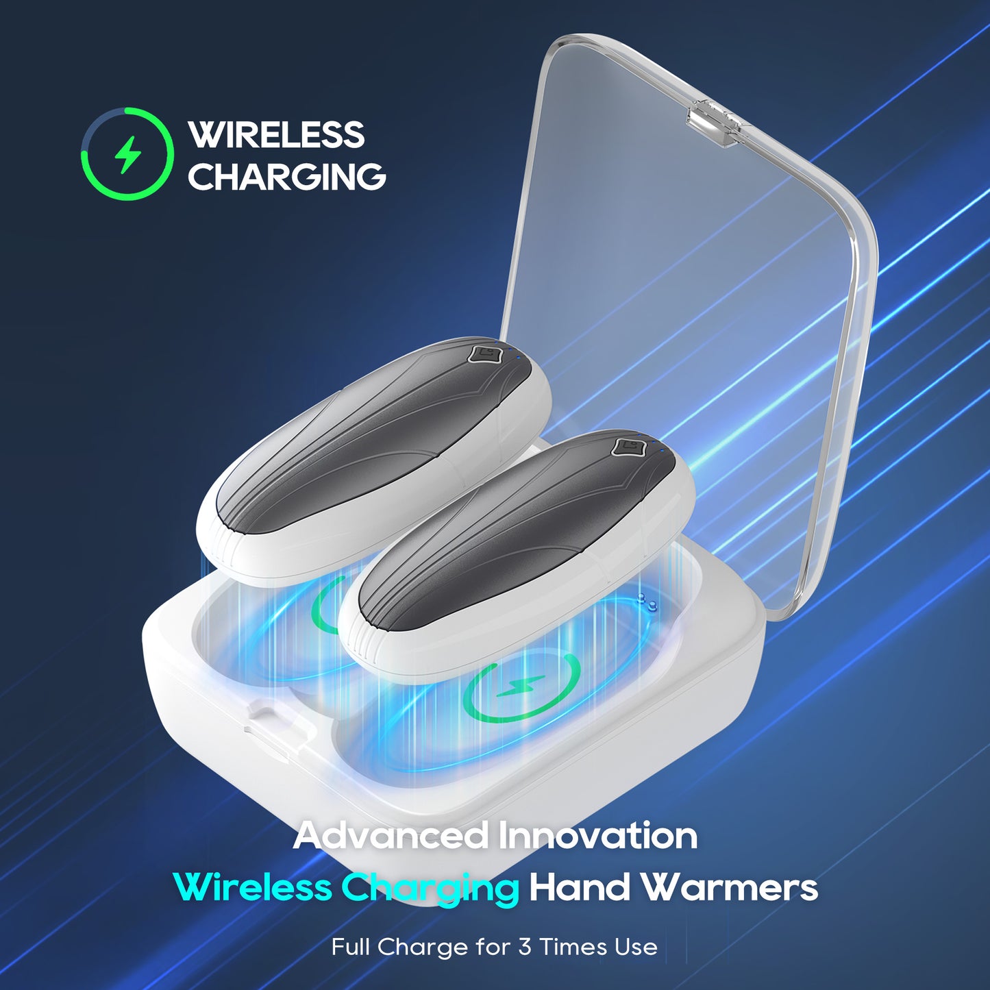 Morfone Magnetic Hand Warmers Rechargeable with 10000mAh Charging Case, 2 Pack Portable Electric Pocket Heater 3 Heat Settings Up to 50 Hrs, Gifts for Christmas, Hunting, Camping Gear, Golf, Outdoors
