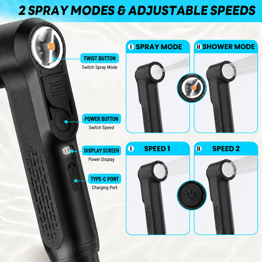 Morfone Portable Bidet for Travel, Electric Handheld Bidet with 2.5L Tank, IPX6, LED Display