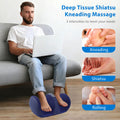Morfone Shiatsu Foot Massager with Heat, Foot and Calf Massager with Massage Roller, Relaxing Gifts for Women Men Mom Dad Birthday Gift,Blue