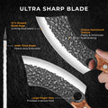 ACMETOP Kitchen Knife, Hand Forged Chef Knife, Meat Cleaver Knife with Sheath, Full Tang Butcher Knife for Camping, BBQ, Christmas Gift for Men and Women