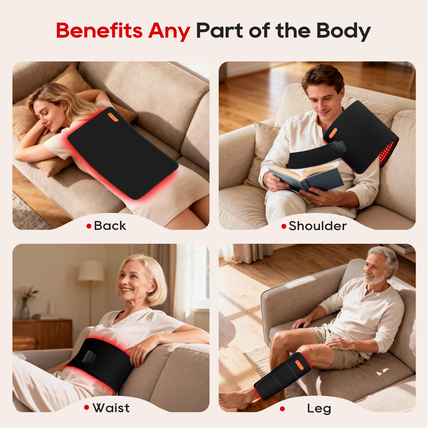 Morfone Red Light for Body, 10000mAh Cordless Portable Infrared Light Pad, 24" x 12" Red Light Mat with Timer, 660 & 850nm Infrared Heating Pad for Back Shoulder Knee Joint Waist