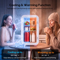 Mini Fridge, 6 Liter/8 Can Small Refrigerator, AC/DC Portable Skincare Fridge for Bedroom, Dorm, Office, Car, Pink